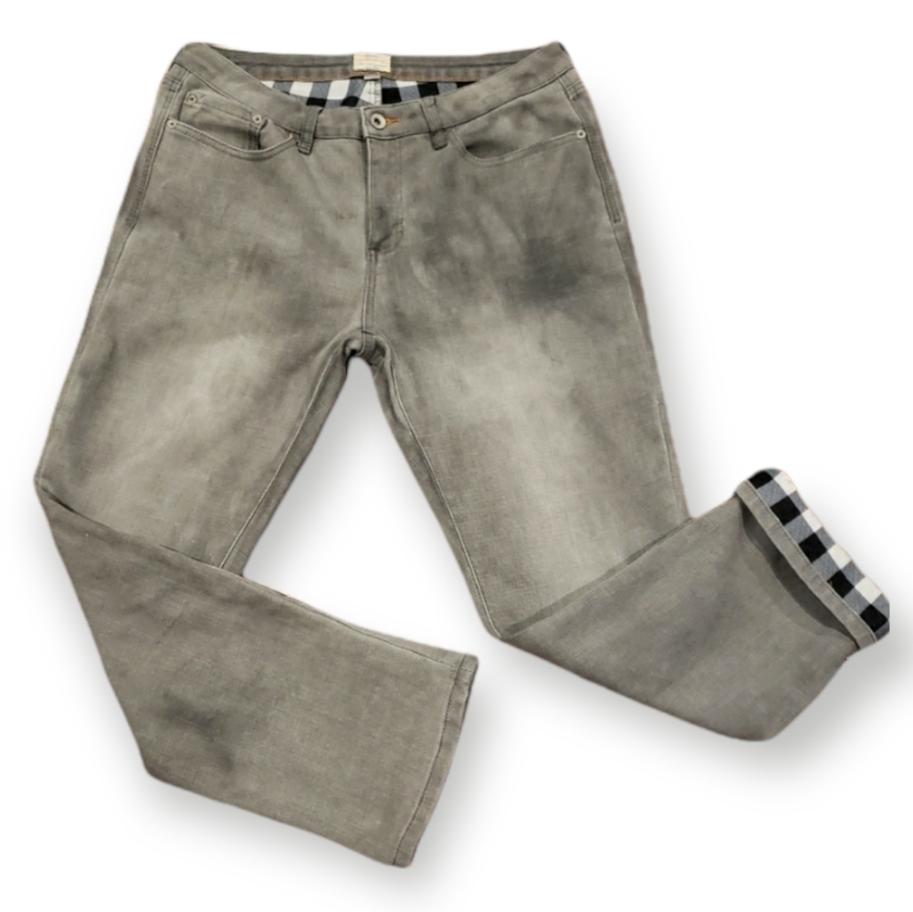 WEATHERPROOF VINTAGE Gray Stonewashed Flannel Bonded Lined Jeans - Size …